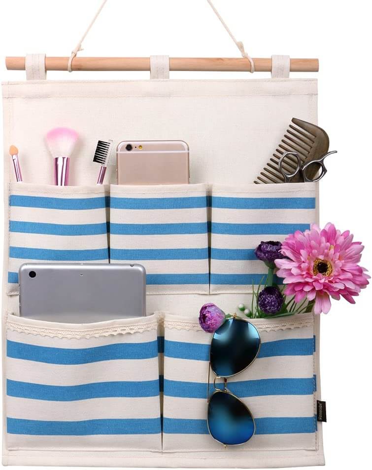 Pocket organizer hanging on chair