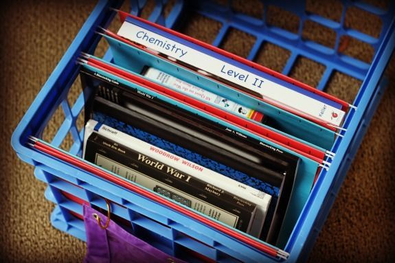 Milk Crate With Books