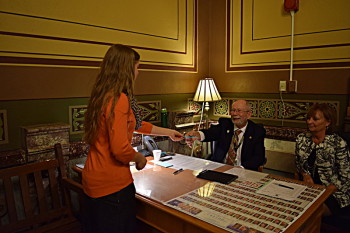 If you can't get an appointment in advance with you Legislator stop by the desk outside of the House Chambers or the Senate Chambers and ask if they are available to meet you during your visit.